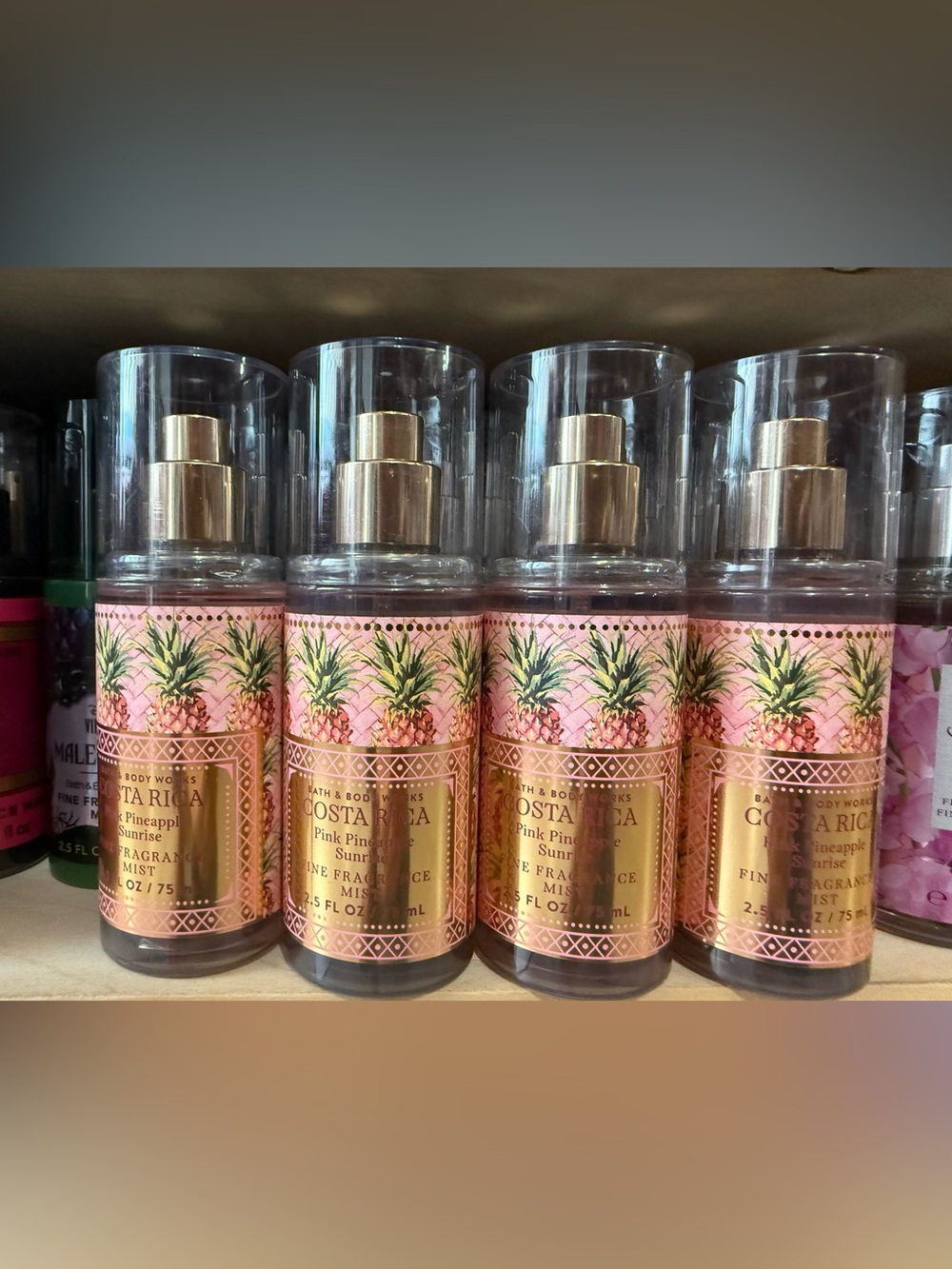 4 Bath & Body Works Costa Rica Pink Pineapple Sunrise Fine Fragrance Mist - Pink